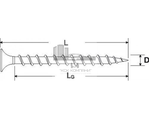 Саморез ГКЛ-дерево  FSN-TPR с крупной резьбой, 3.9x35 мм